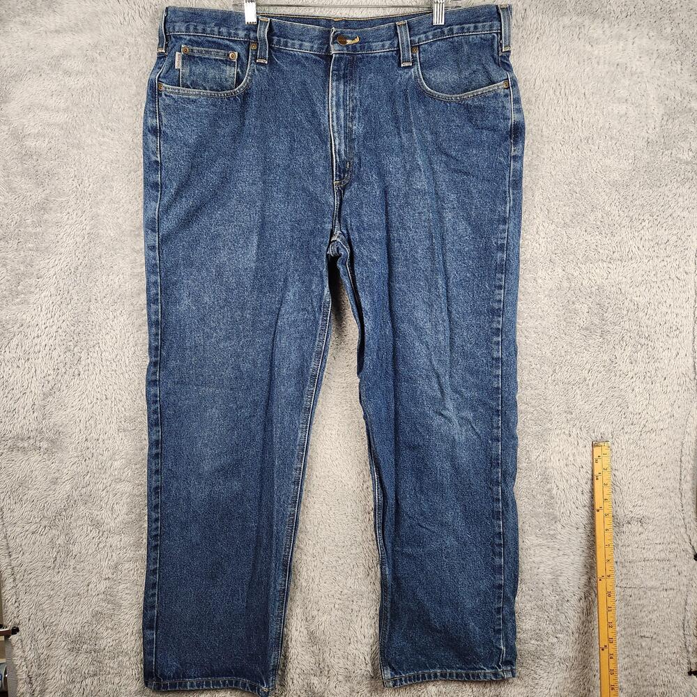 Carhartt Jeans Mens 42x32 Blue B460 DVM Relaxed Fit Straight Leg Denim Workwear